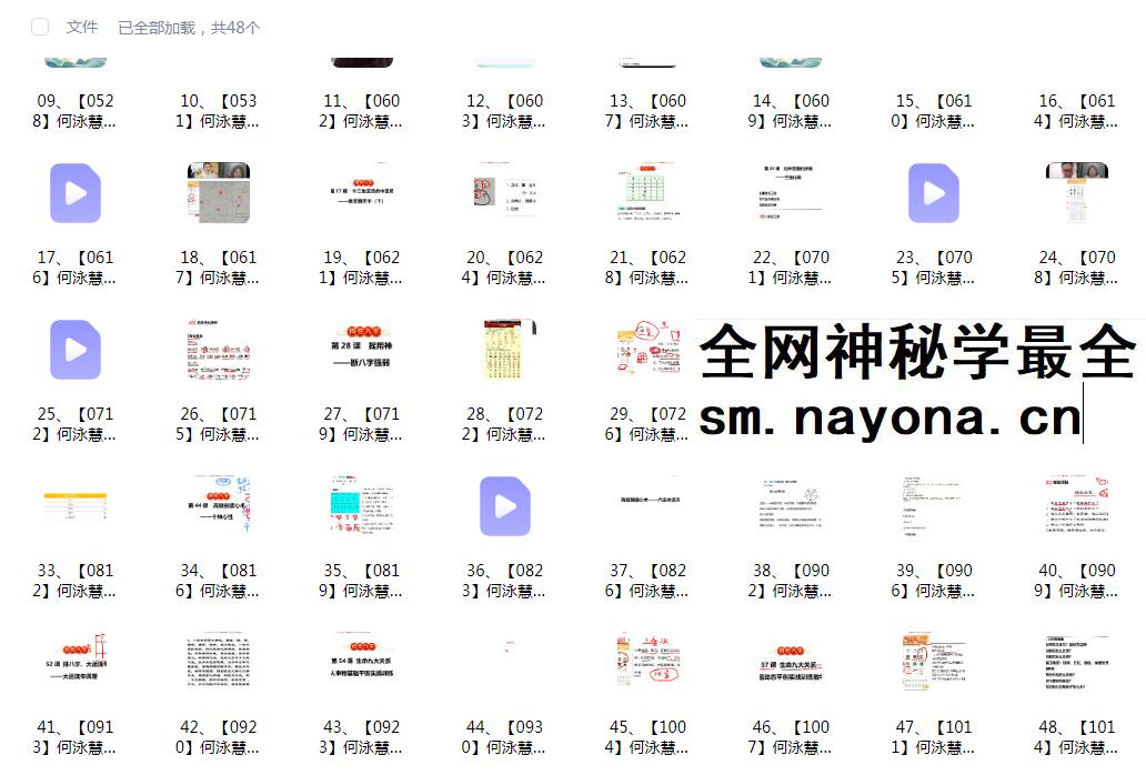 何泳慧四柱八字复训48集