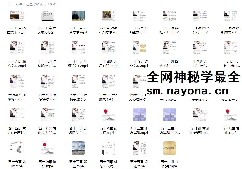 刘毕勇 中医心理系列精品视频（高级班）89集