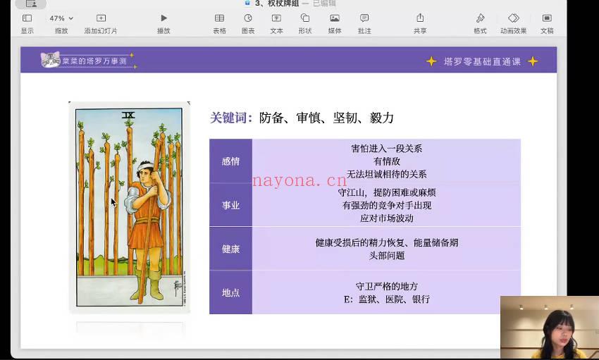 《菜菜的塔罗零基础直通课》27集视频课