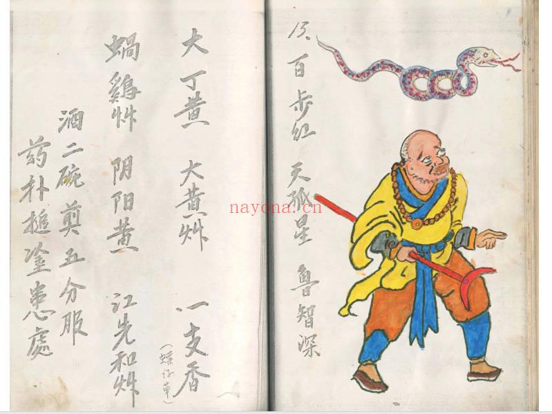 民间私藏彩抄本《108好汉蛇药簿》99筒子页.PDF电子版