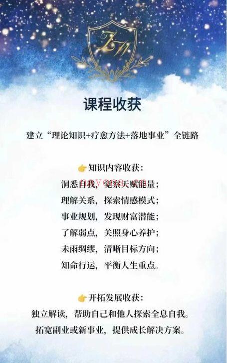 《绽放星空能量：从零基础到紫微斗数解读师》视频课100集