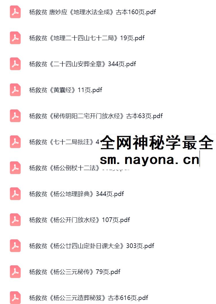 杨救贫 杨公风水十五册合集