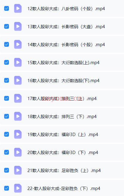散人老师《资财丰—股彩大成终极班》视频 22集 (股票16节+彩票6节）