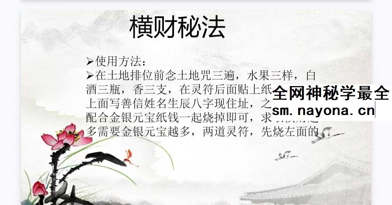 法泓 茅山玄真偏财秘法