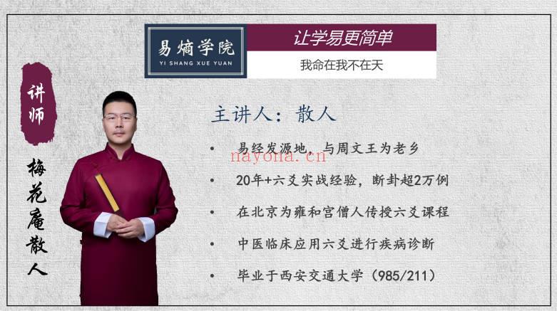散人《邵子神数》高级预测体系 视频7集 +课件
