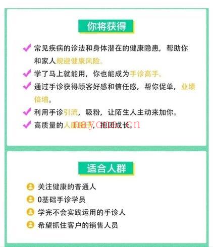海琳 手诊《零基础 手把手教你用手诊为健康掌舵》视频12集