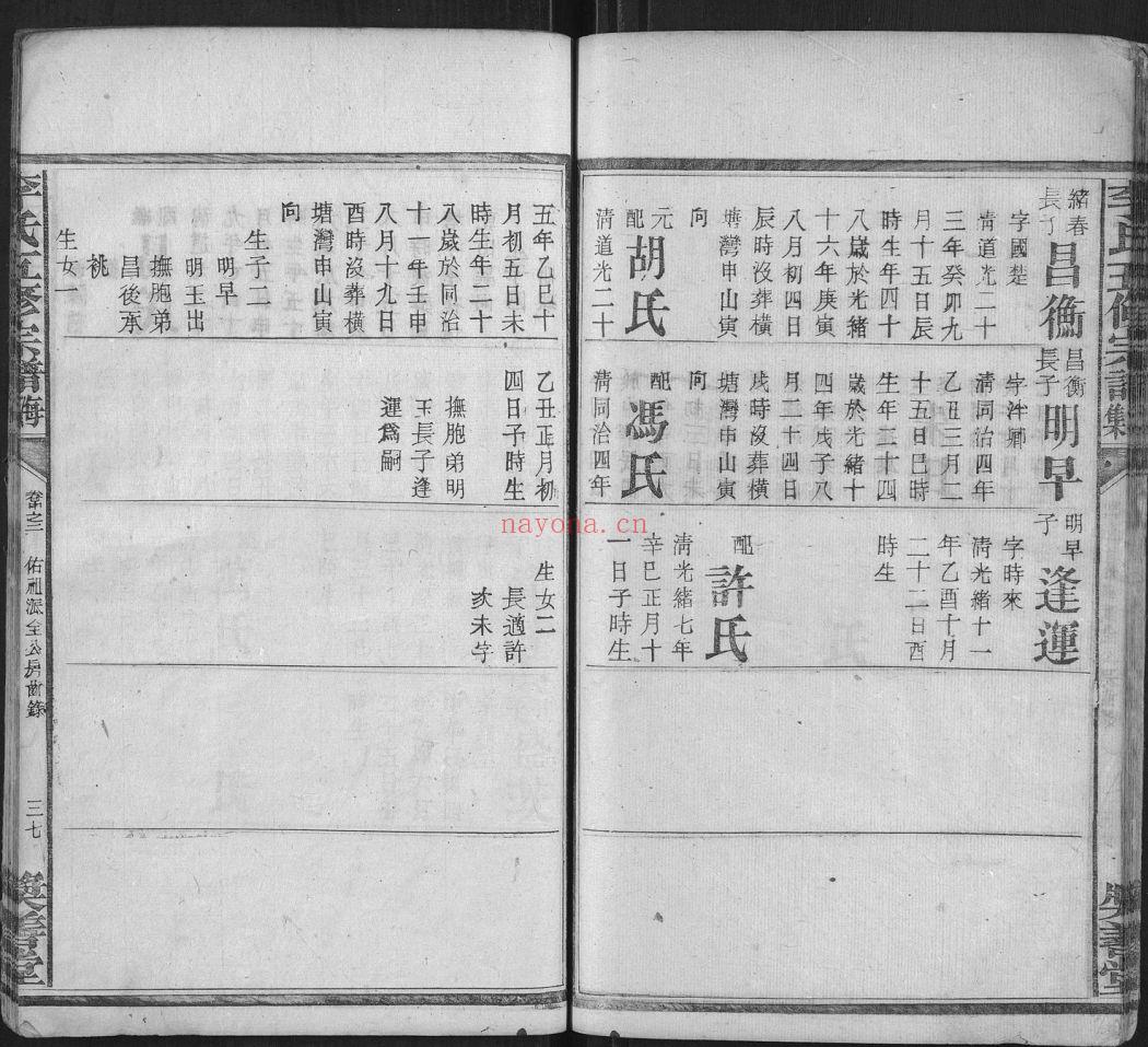 李氏五修宗谱(犹他州藏湖南省图书馆藏本)共37册