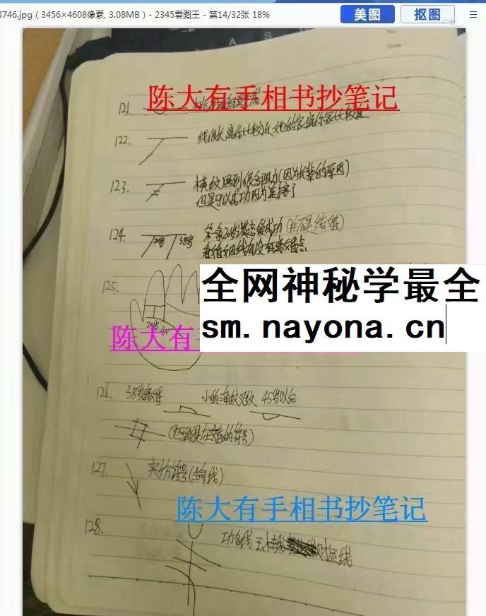 陈大有手相手抄笔记32页