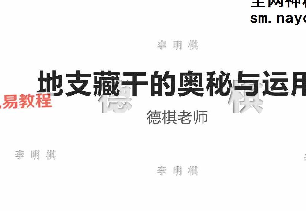 李明棋老师 地支藏干的奥秘及运用秘籍.pdf 46页