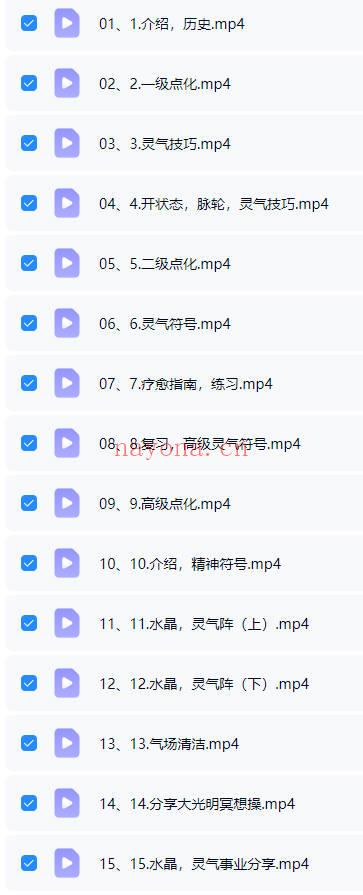 巫子工作室《西洋灵气 一二阶大师级》15集视频课