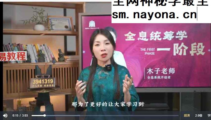 全息统筹学一阶 万物相生 精品回放 木子老师 5集视频课 完整版