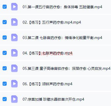 詹唐宁《五行七脉 水晶钵音药疗愈营》视频7集