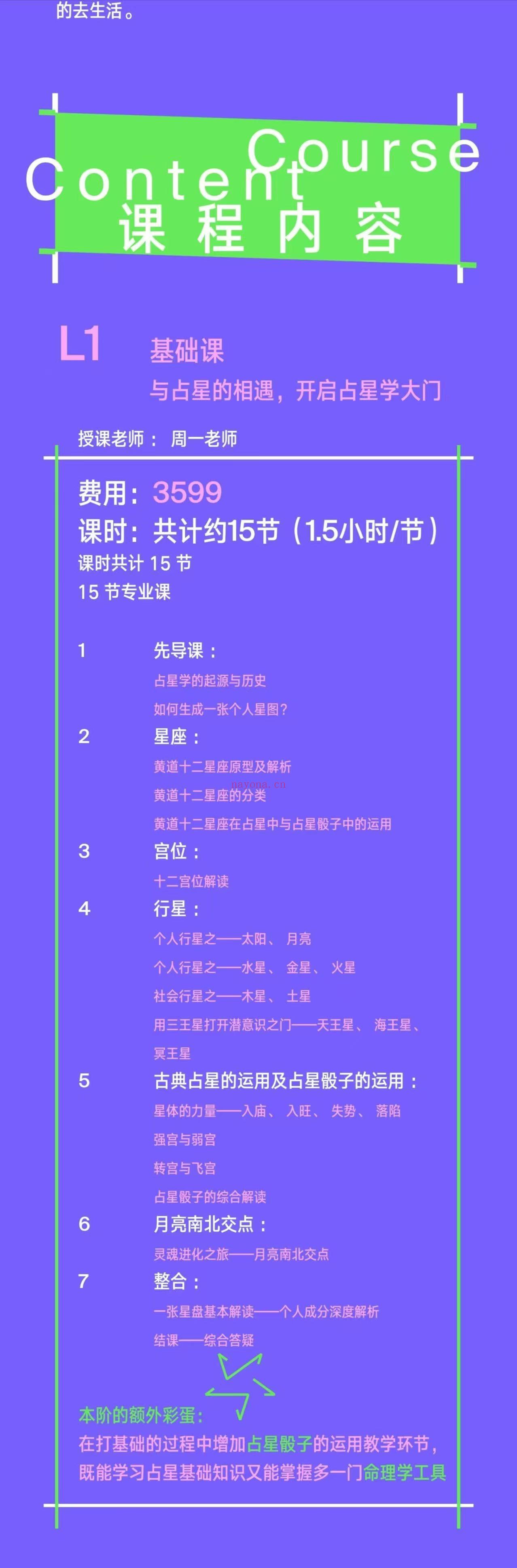 【占星课程】周一不打烊最新占星课程来了,L1+L2两套课程