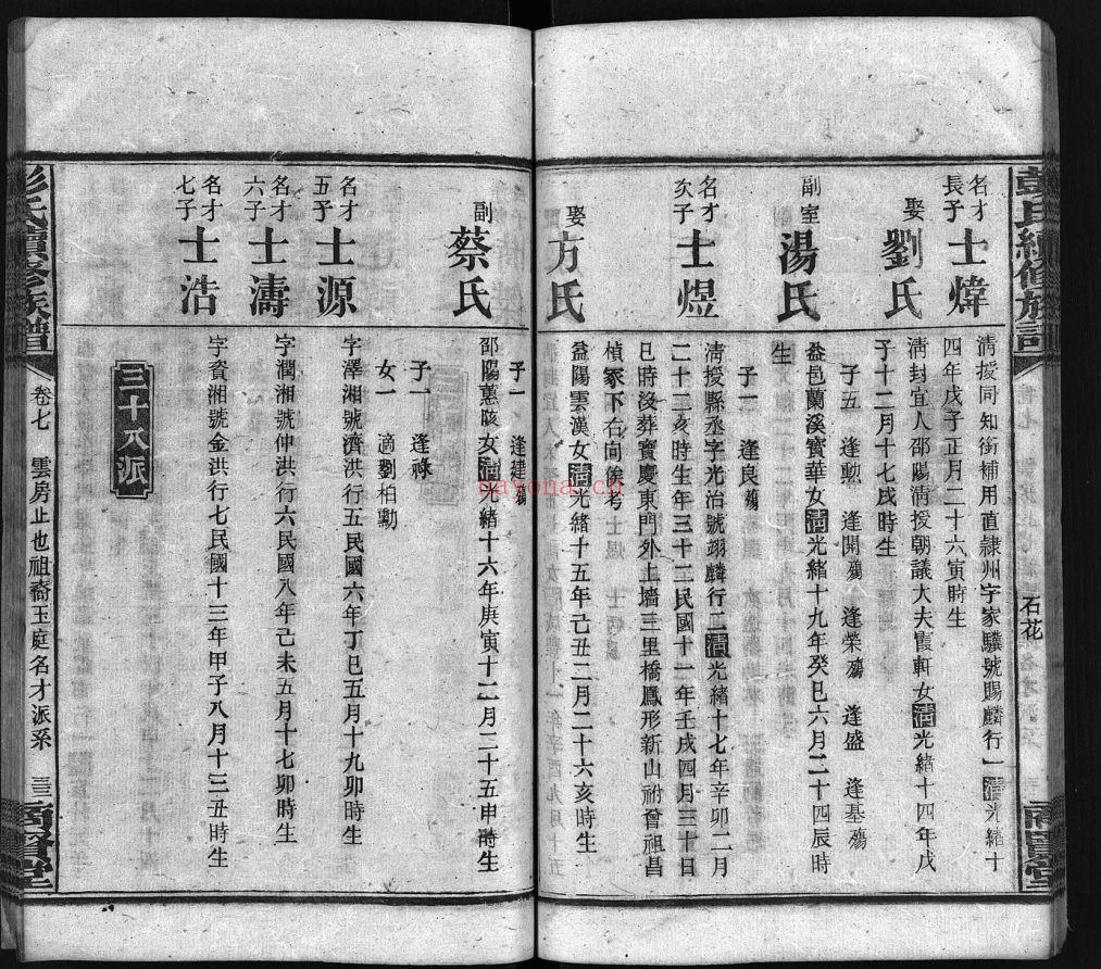 上湘石花彭氏族谱（犹他州藏湖南省图书馆藏本）共22册