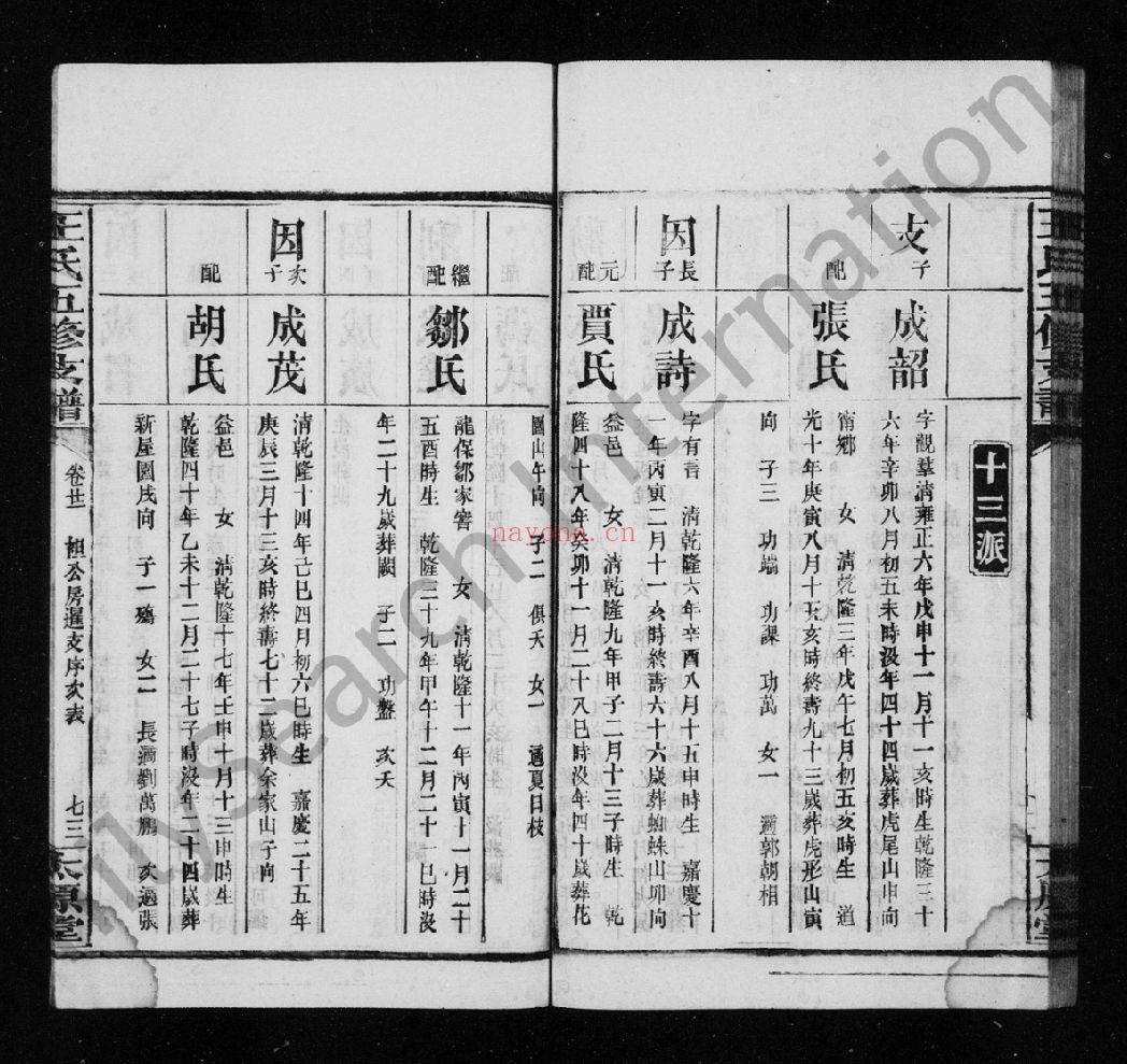 王氏五修支谱(犹他州藏湖南省图书馆藏本)共8册