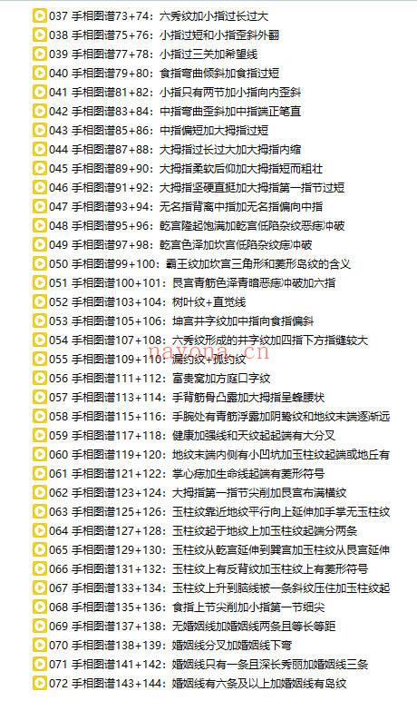 知相知命《手相图谱222例+面相图谱304例》共260集两套视频课