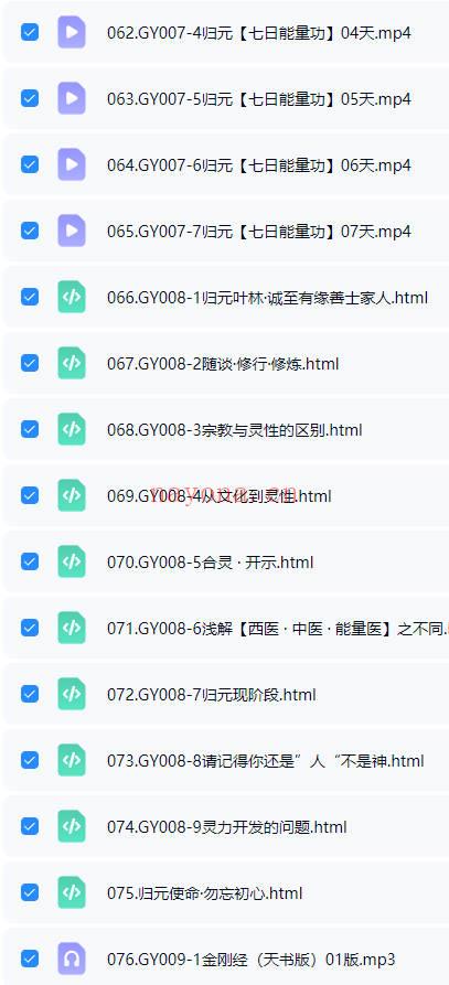 《归元 线上能量空间专享》视频+音频 86节