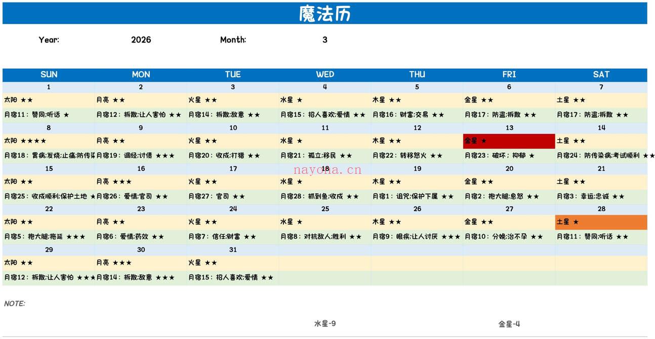 灰灰《2026年魔法历》高清PDF电子版