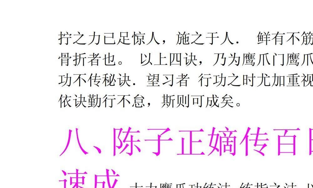 陈子正大力鹰爪功加指导手册88页电子版 高端法本