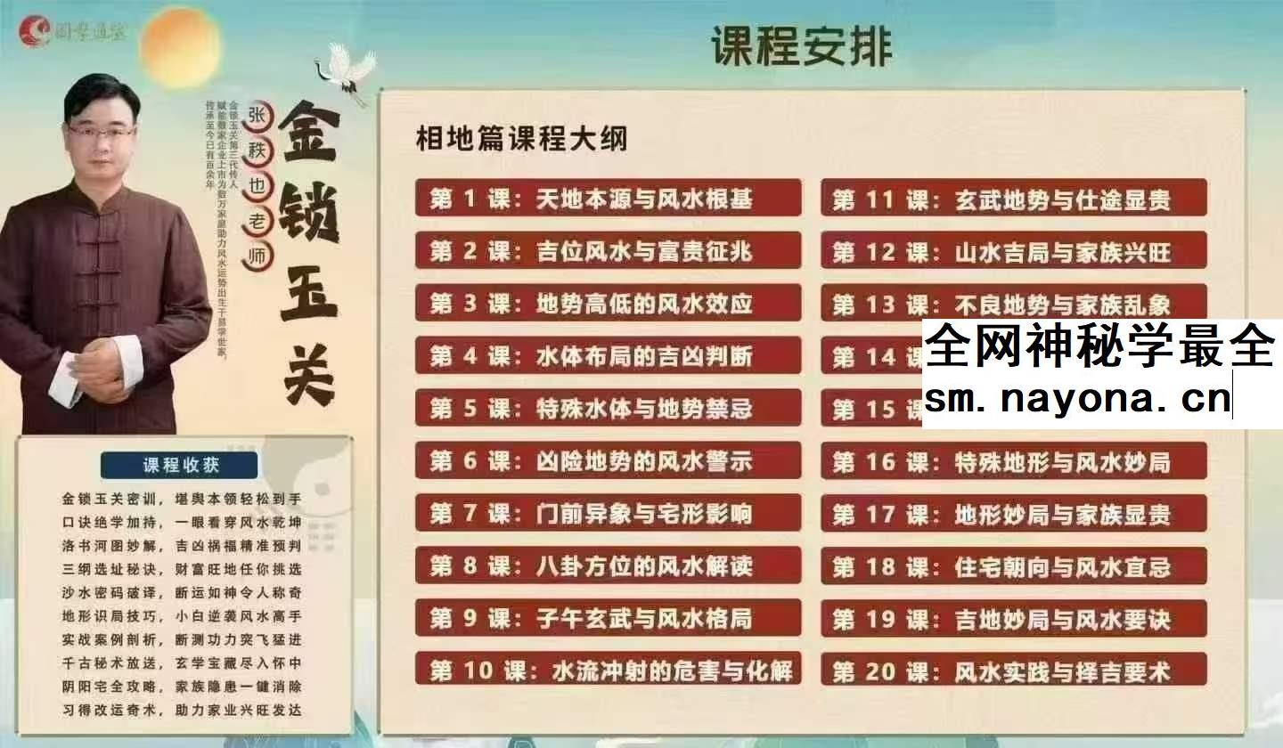 张秩也金锁玉关 相地篇视频24集+课件