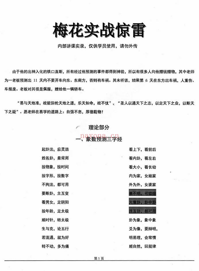 张永杰 顶级实战《梅花实战惊雷》438页.PDF电子版