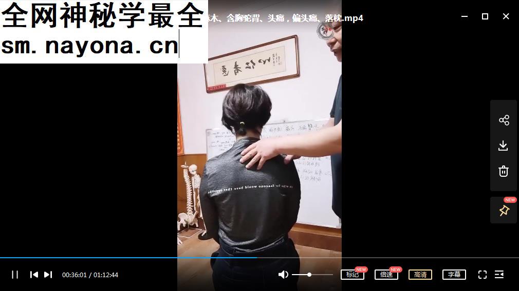 张彩生岐正柔性点穴正骨速治颈肩腰腿痛和疑难杂症网络培训班视频课程