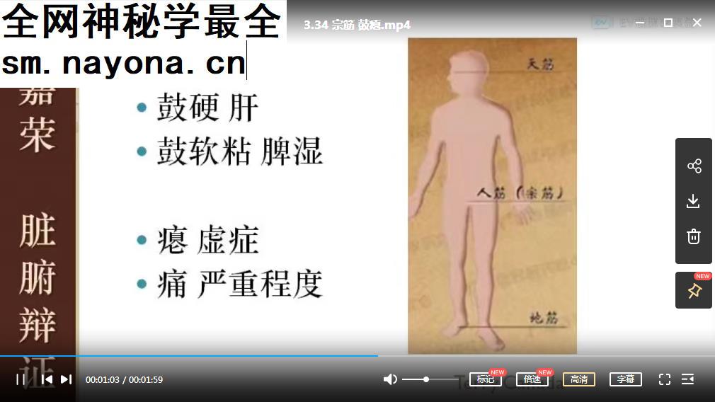 周嘉荣宗筋疗法详解高清图解视频课程77集