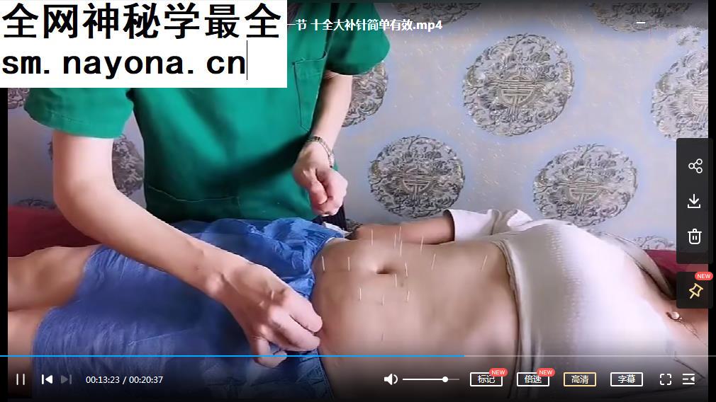 张萱迪伏象无痛针灸视频课程12集百度云网盘下载学习中医针灸教程-中医教程-启杰教程网