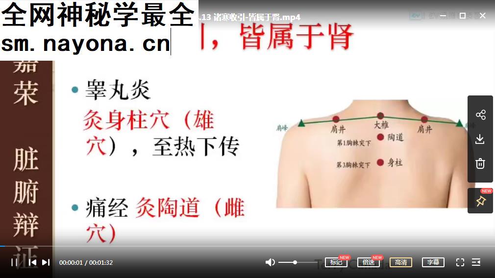 周嘉荣宗筋疗法详解高清图解视频课程77集