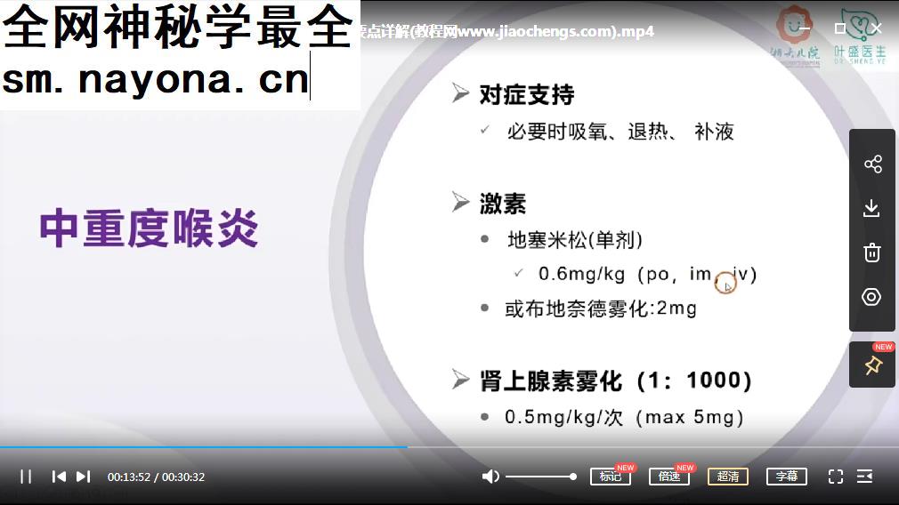 叶盛儿科门诊视频课程31集