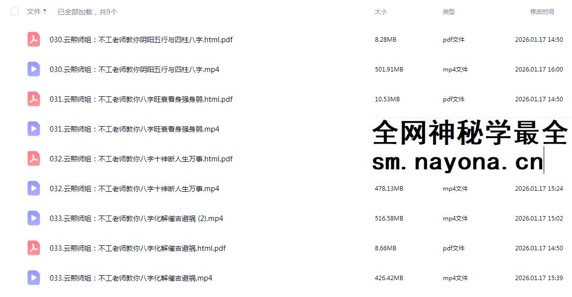 不工《四柱八字命理特训营》5集视频+文档