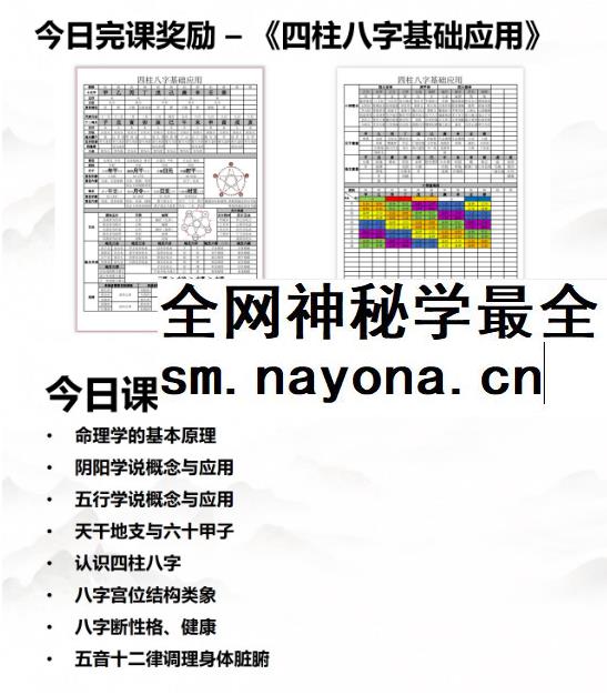 不工《四柱八字命理特训营》5集视频+文档