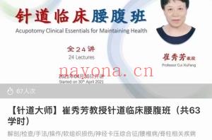 崔秀芳针道筑基逍遥游针道临床腰腹胸背髋关节颈项班6套课程百度网盘分享