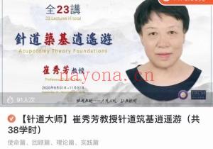 崔秀芳针道筑基逍遥游针道临床腰腹胸背髋关节颈项班6套课程百度网盘分享