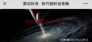 郭廷英 郭氏针灸妙穴轻针视频课程分享给你