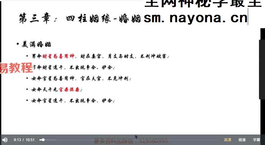马易缘《四柱八字课》24集视频
