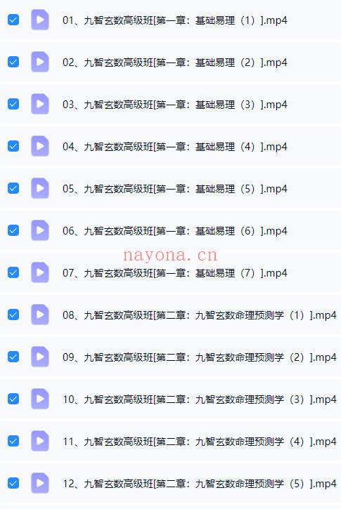 王九智《玄数高级班》教学视频36集