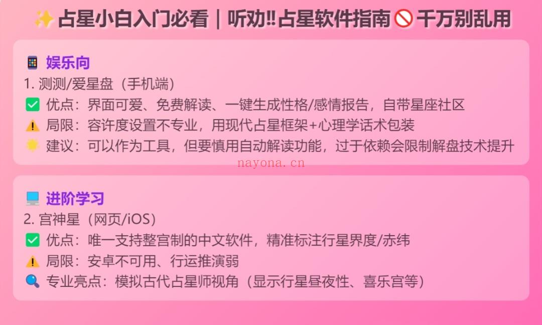 占星小白必看|听劝!占星软件干万别乱用!