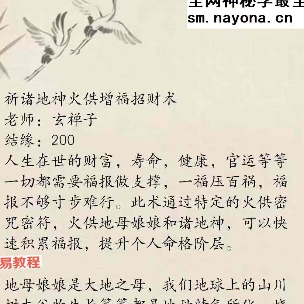 玄禅子-祈诸地神火供增福招财术