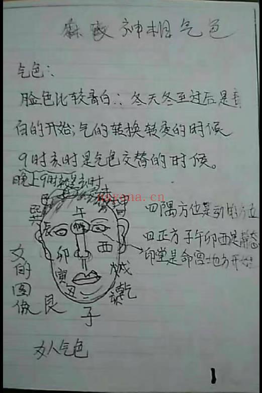 张秀梅面授笔记54页+授徒笔记36页 秘传相法资料