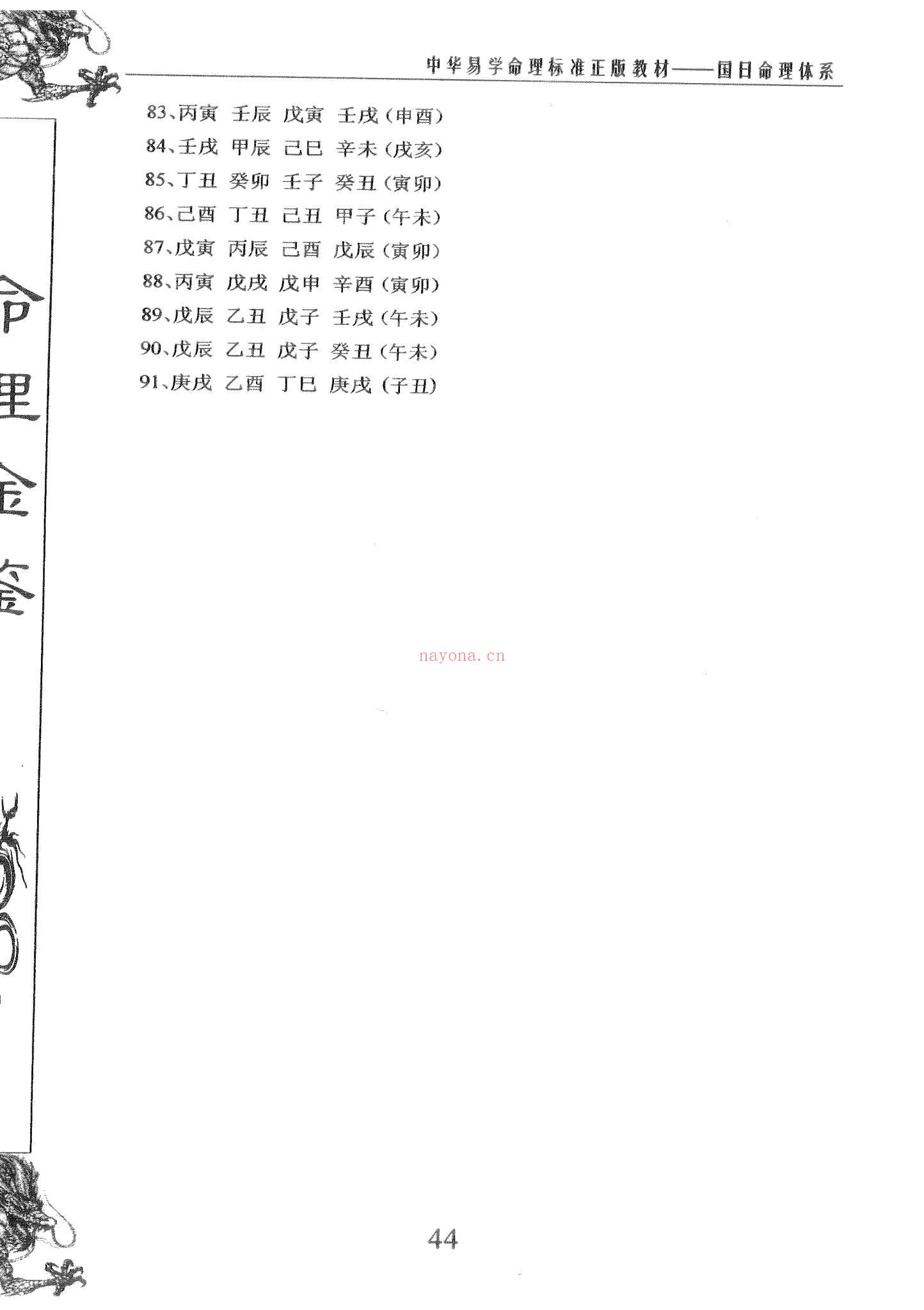 陈国日《命理金鉴》PDF电子书（100页）