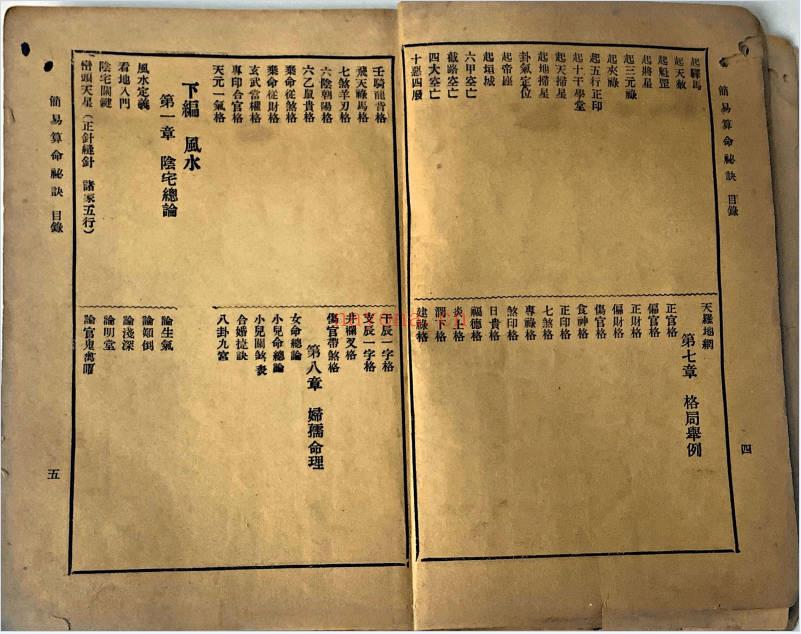 简易算命秘诀54筒子页PDF 民间算命口诀秘本
