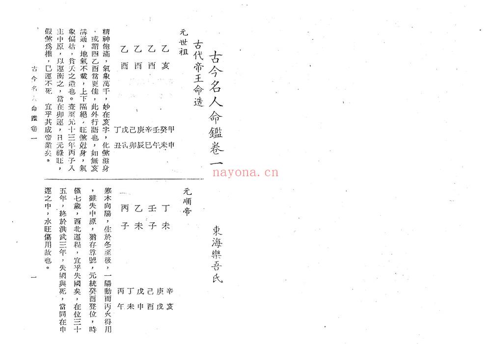 《古今名人命鉴》PDF电子书（112页）