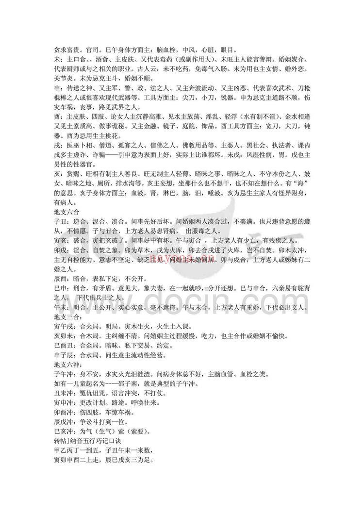 佚名《地支类象》PDF电子书（11页）