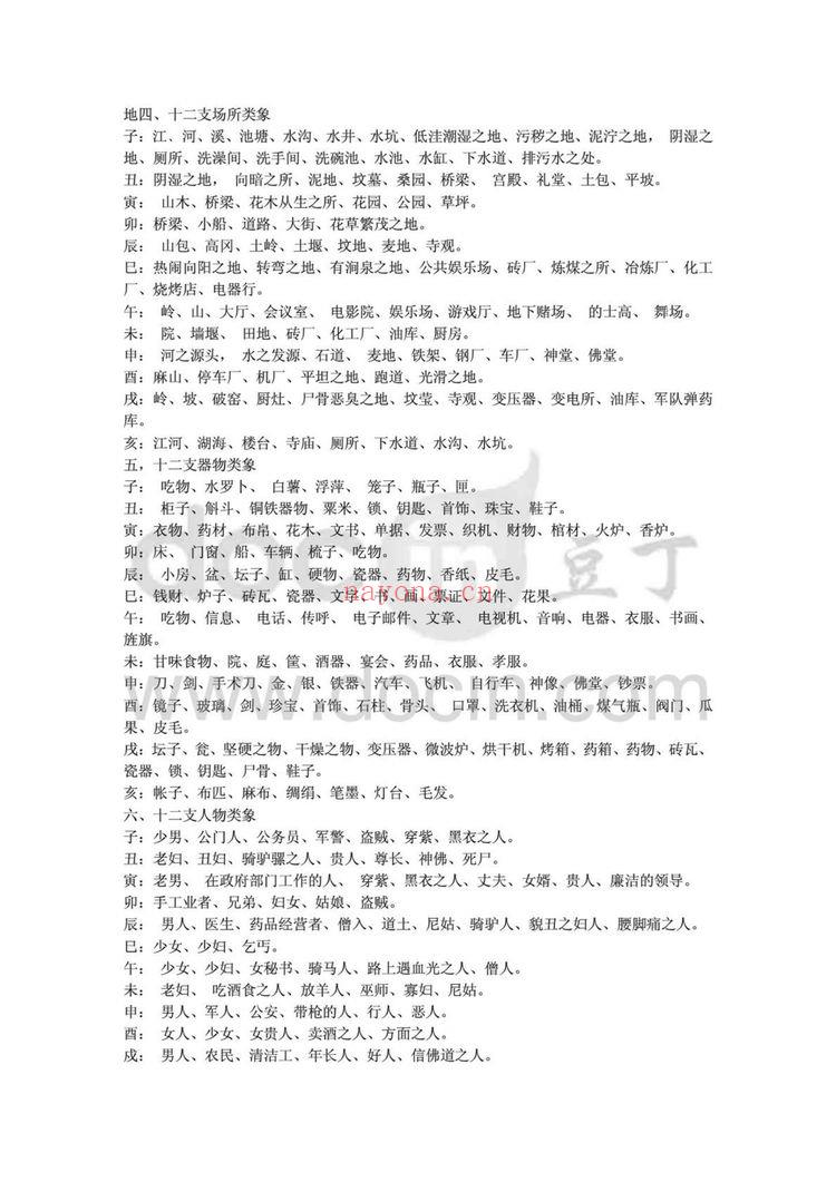 佚名《地支类象》PDF电子书（11页）