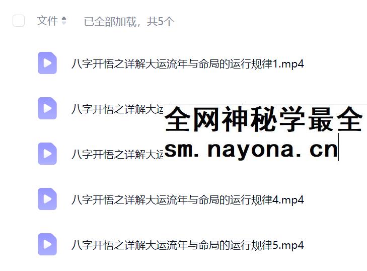 夏光明 罗靖皓（德皓） 《八字开悟之详解大运流年与命局的运行规律》5集视频