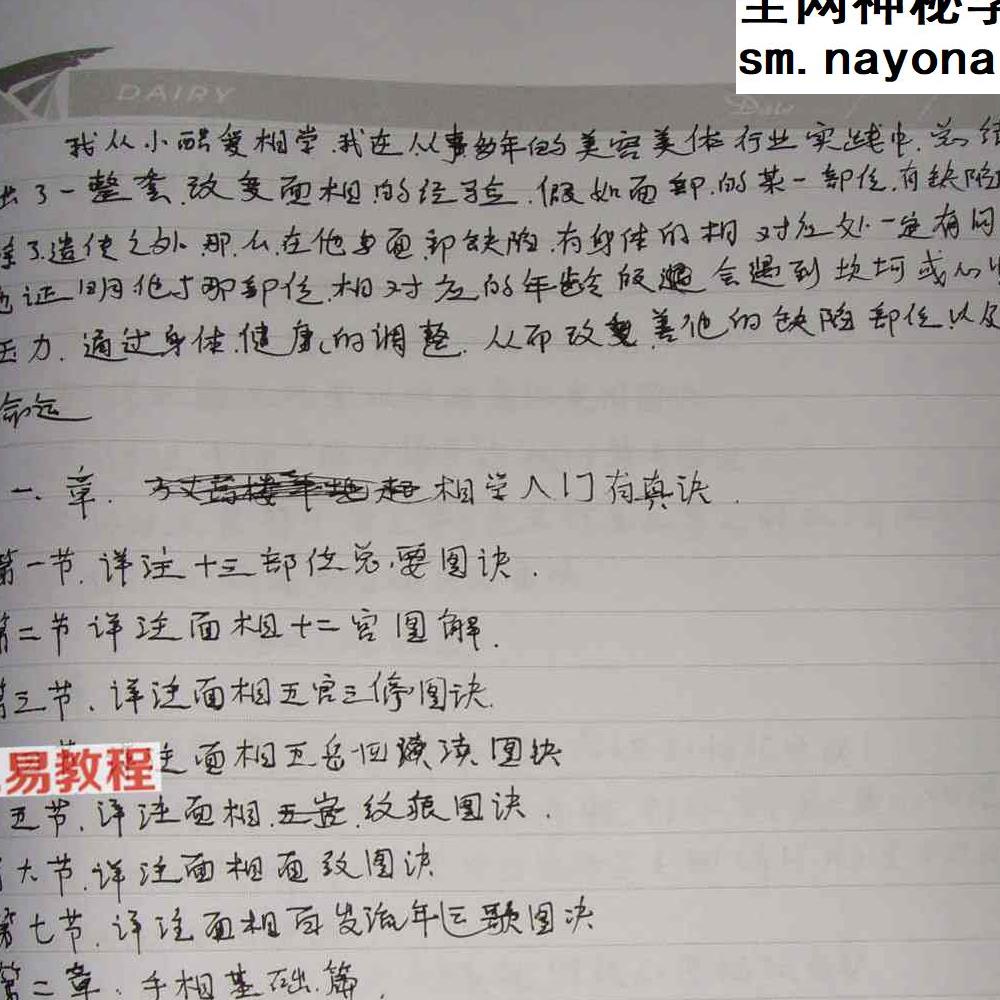 王红人《王红人面相班笔记（110页原版手抄）》.pdf