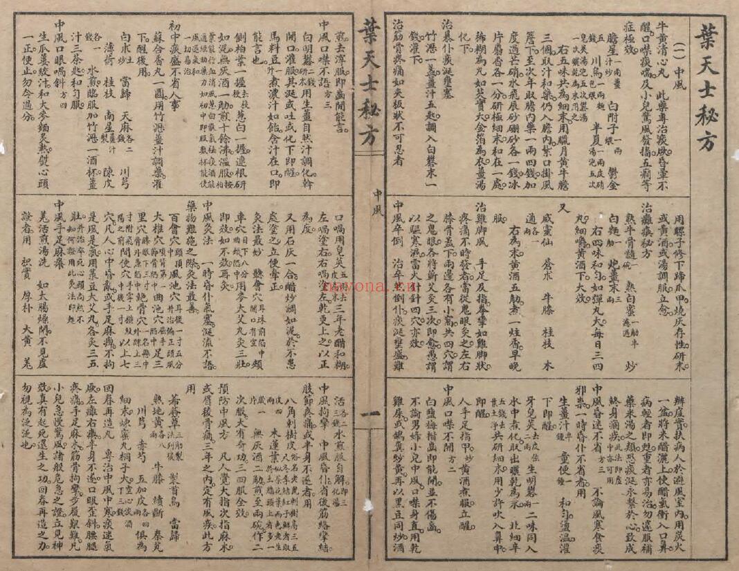 中医方书古籍《叶天士手集秘方》83页双页版 中医书籍 第3张