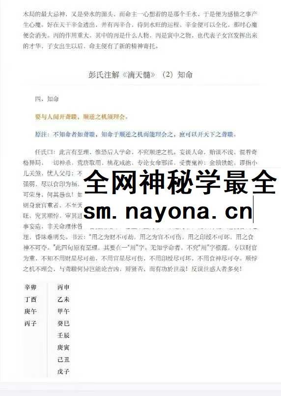 蔡昔琼 彭氏注解 滴天髓