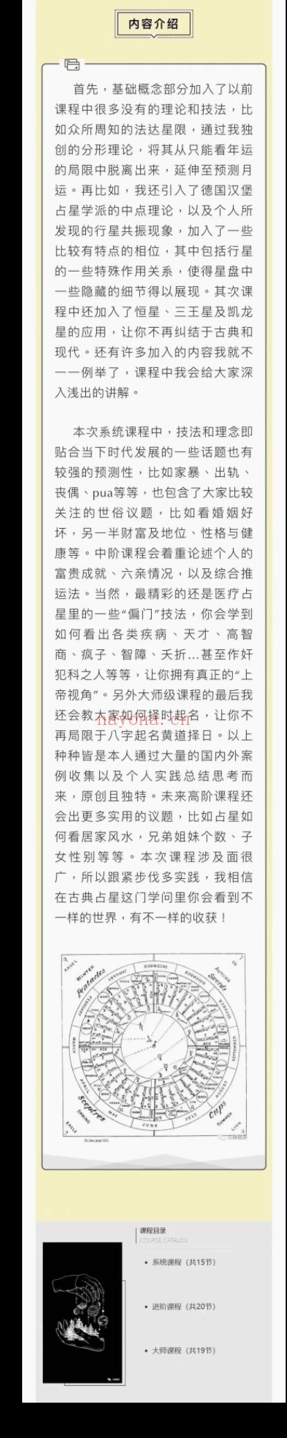 非非古典占星全阶课完整版